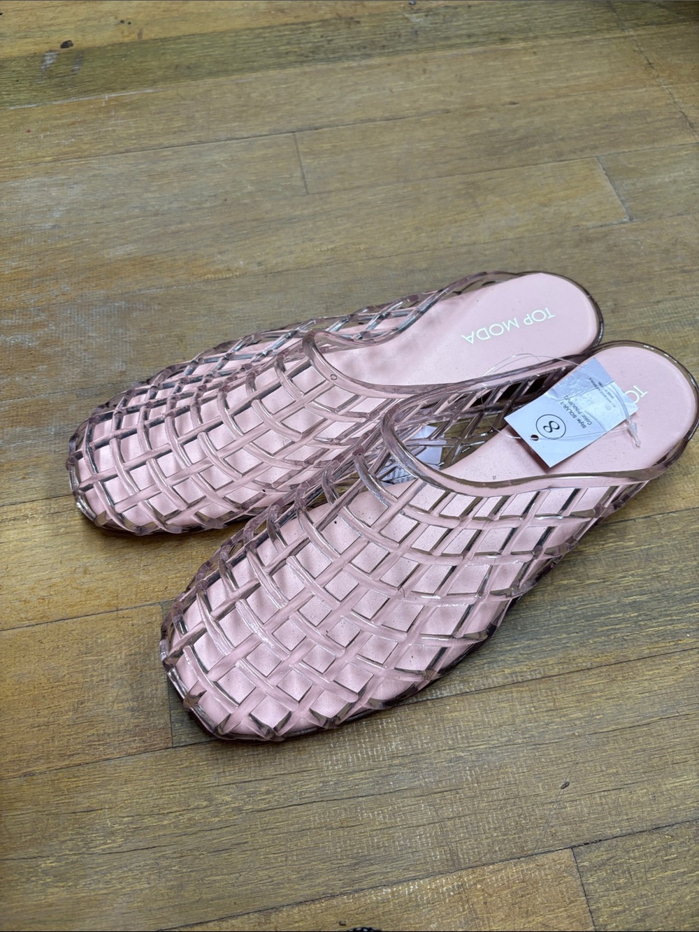 TOP Moda Pink Woven Mule Slide